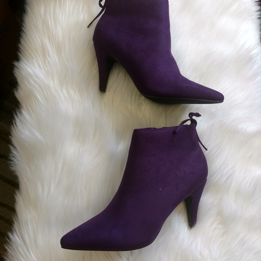 Purple Vegan Suede Bootie